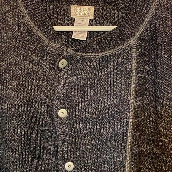 Men Vintage sweater Marithe Francois Girbaud S  Grey oversized ribbed cotton - Picture 5 of 10